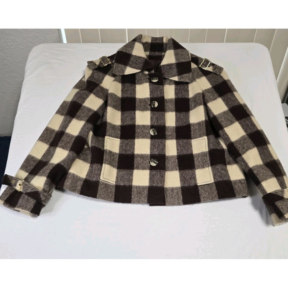 VTG 1960s Ginala Coat Brown/Beige Checkered Pattern Women's No Size Tag See Pics